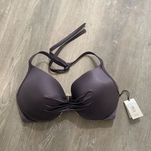 38D Light Push Up Metallic Purple Bathing Suit Top